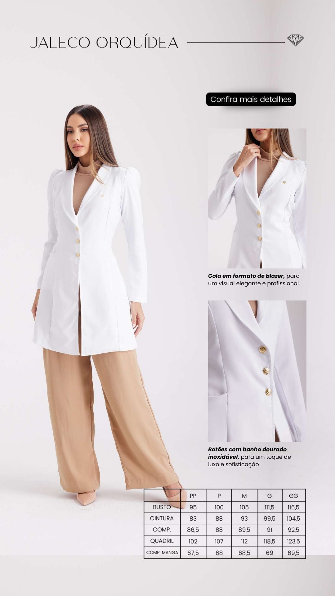 Jaleco Orquidea My Coat Feminino