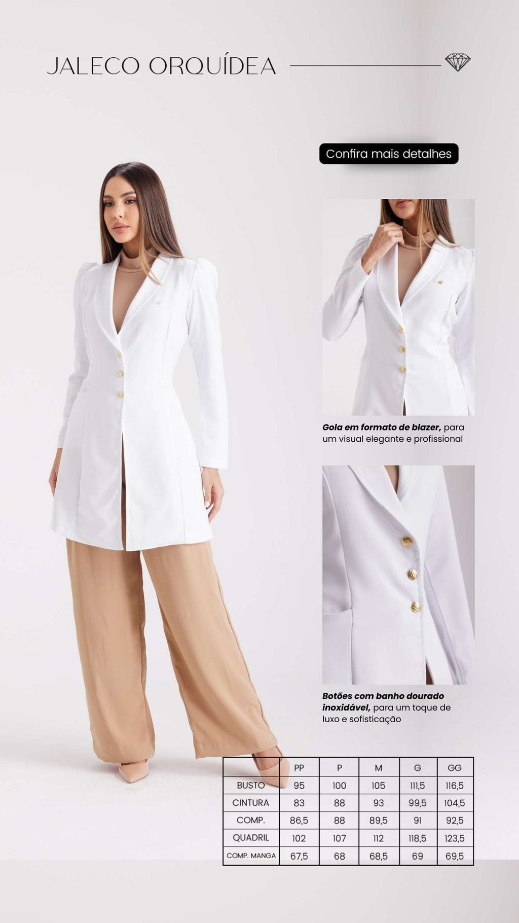 Jaleco Orquidea My Coat Feminino