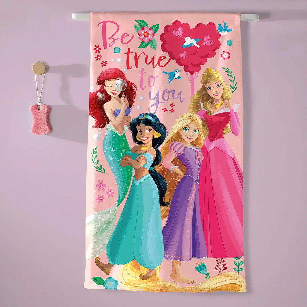Toalha de Banho Aveludada Döhler Princesas da Disney Rosa Claro 70 cm x 130 cm