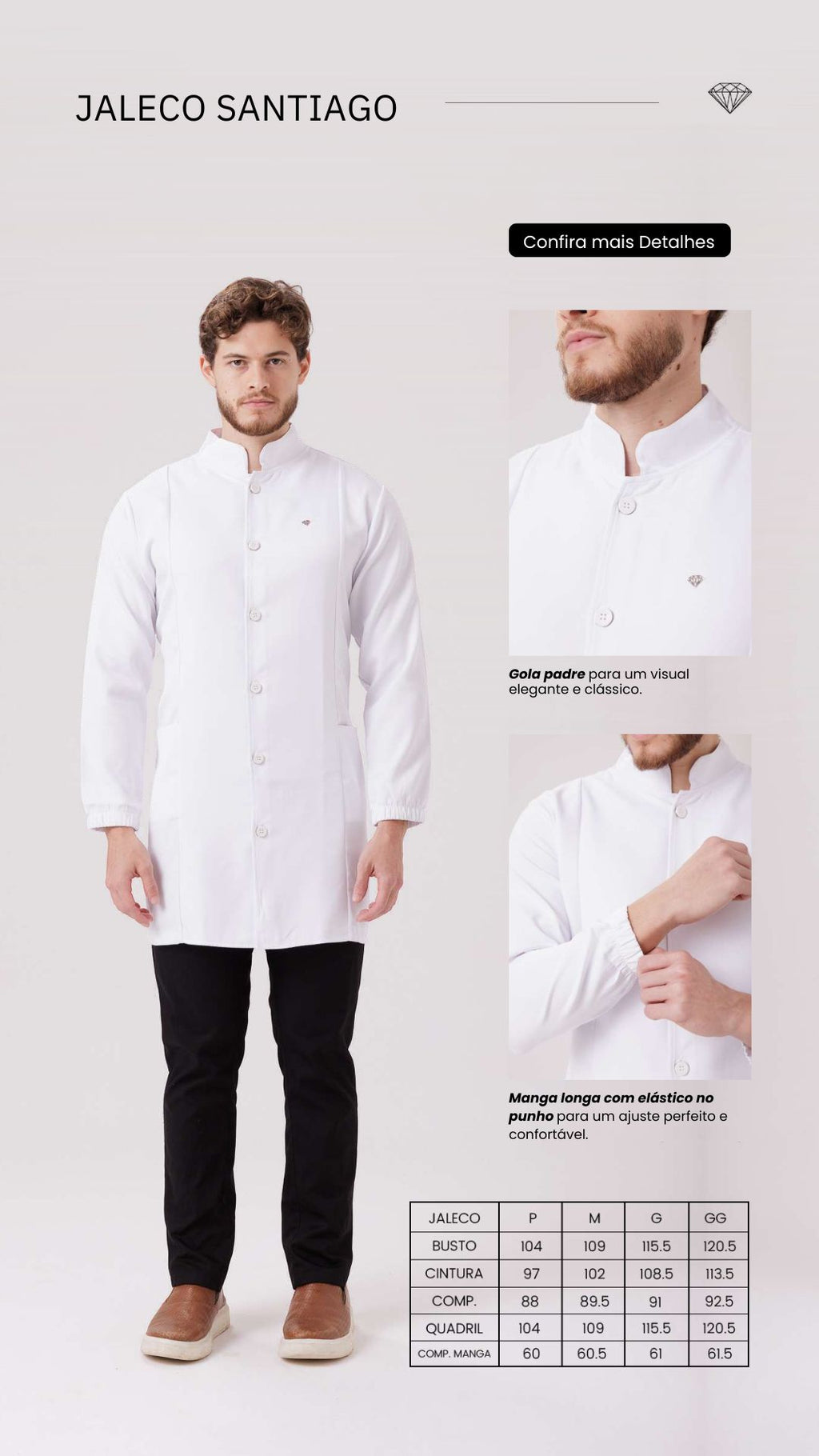 Jaleco Santiago My Coat Masculino