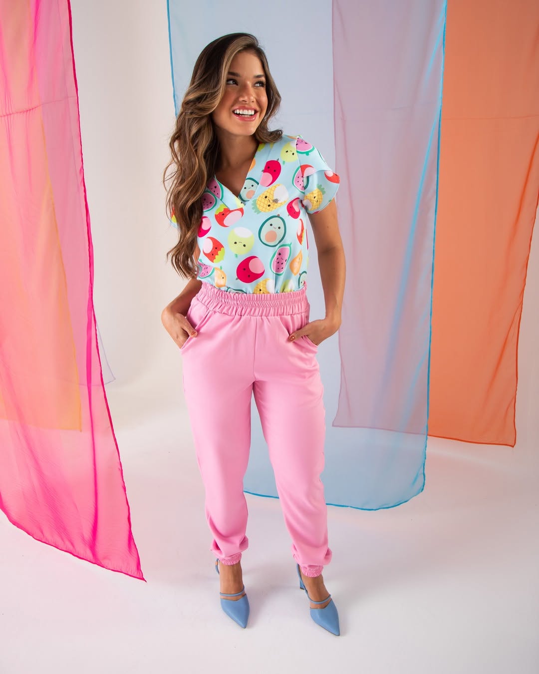 Scrub Estampado Fruits My Coat Feminino